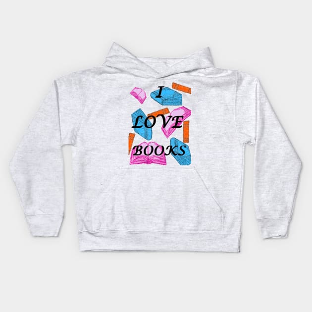 I love books 1 Kids Hoodie by Fireflies2344